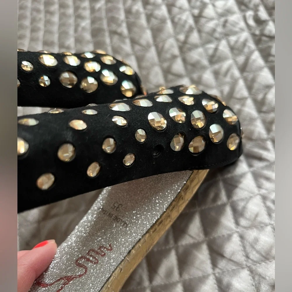 Rene Caovilla stunning evening sandals, black suede with bronze studs size 35 - Picture 4 of 4
